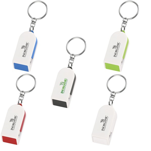 EH189 Phone Stand And Screen Cleaner Combo KEYCHAIN With Custom Imprin